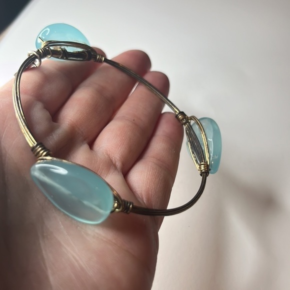BOURBON and Bowties Light Blue Teardrop Bangle - Picture 5 of 9